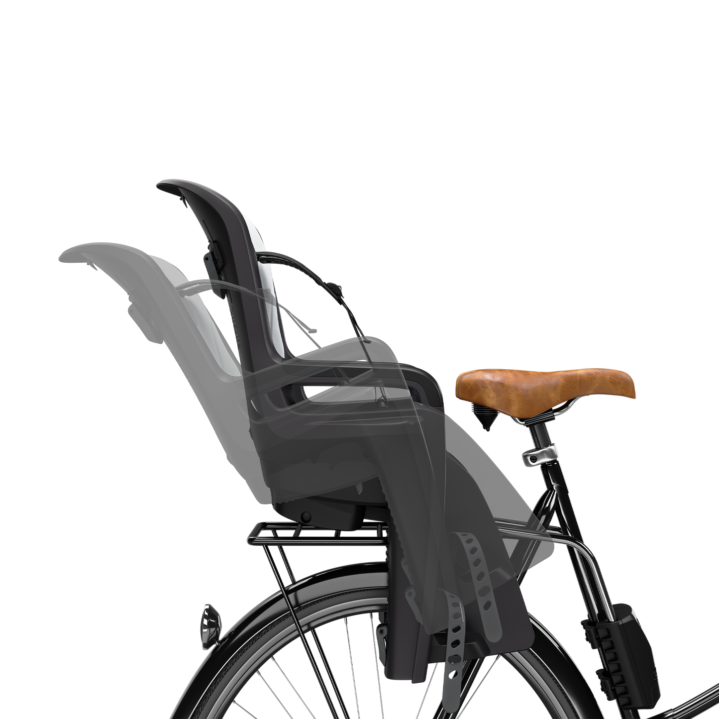tiltable child bike seat dark gray