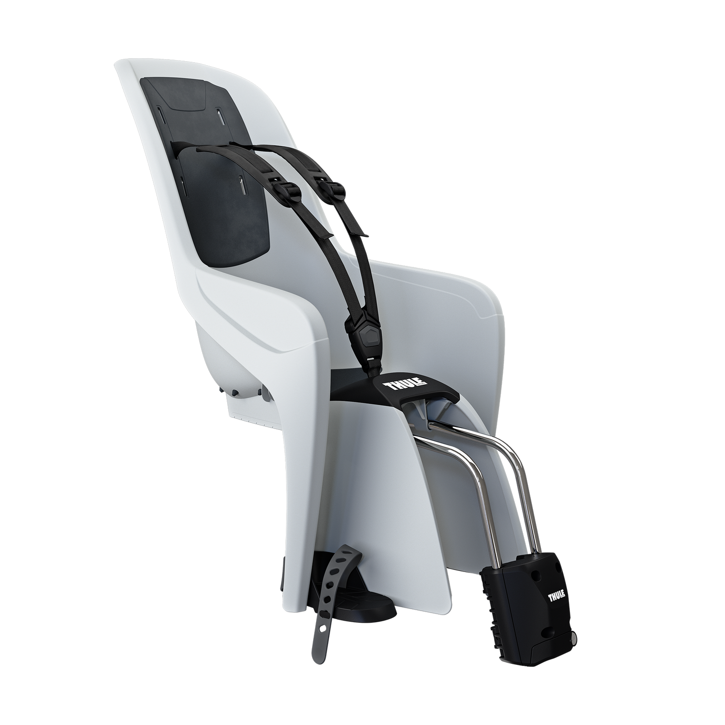 frame mount child bike seat light gray