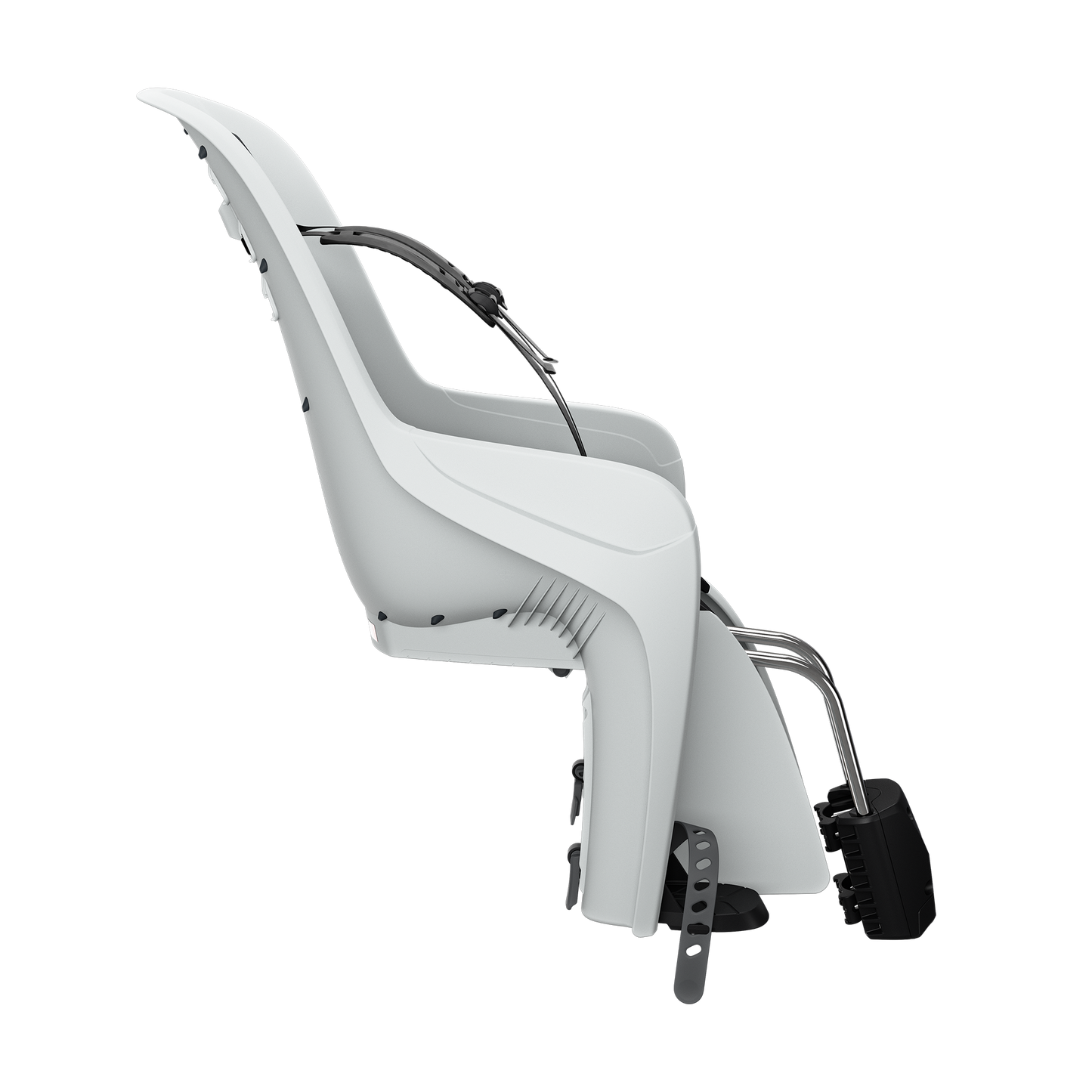frame mount child bike seat light gray