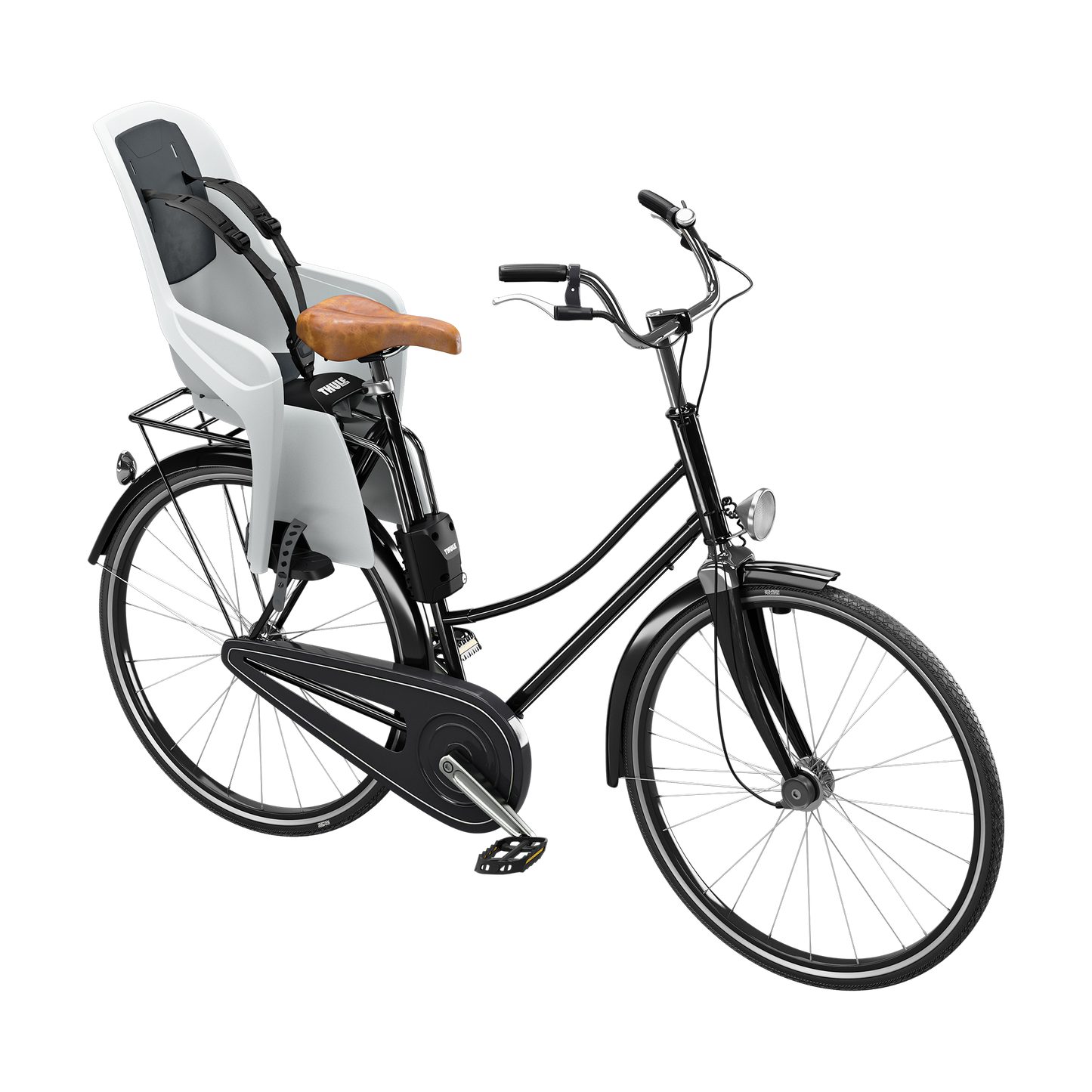 frame mount child bike seat light gray