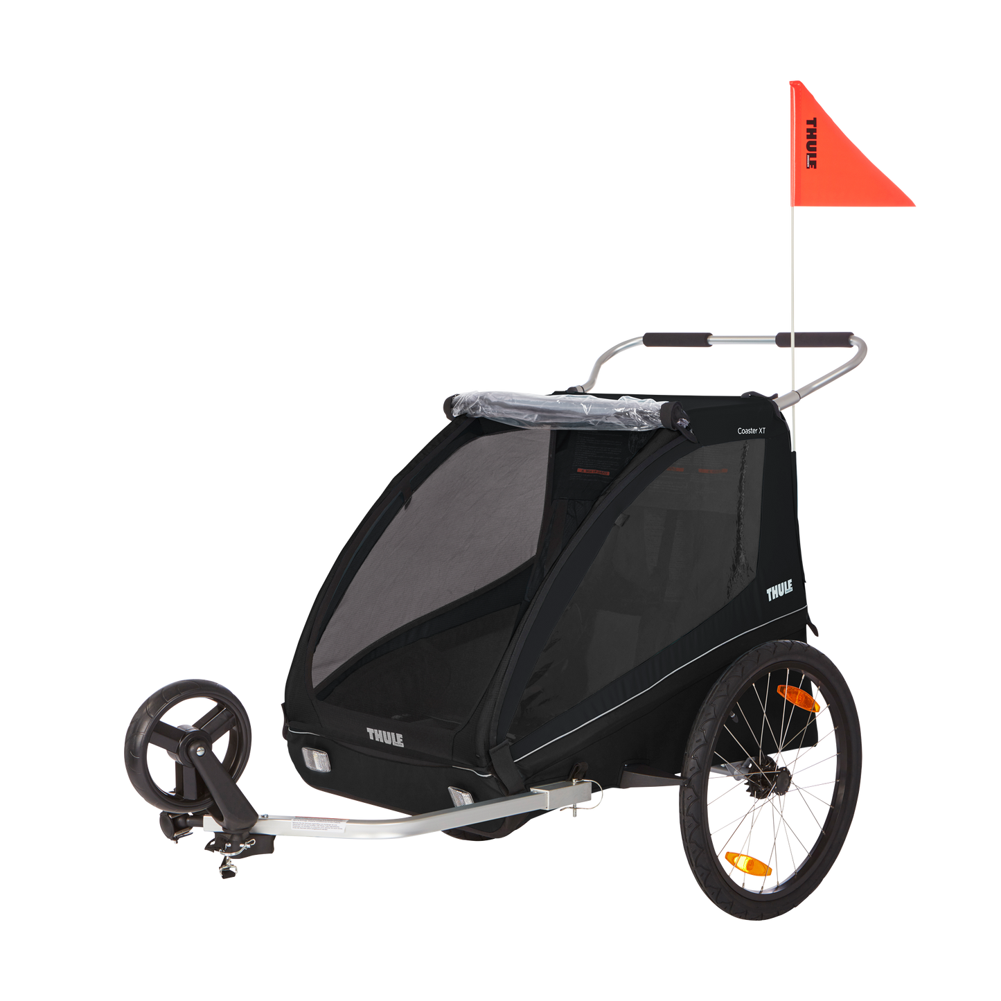 2-seat bike trailer black