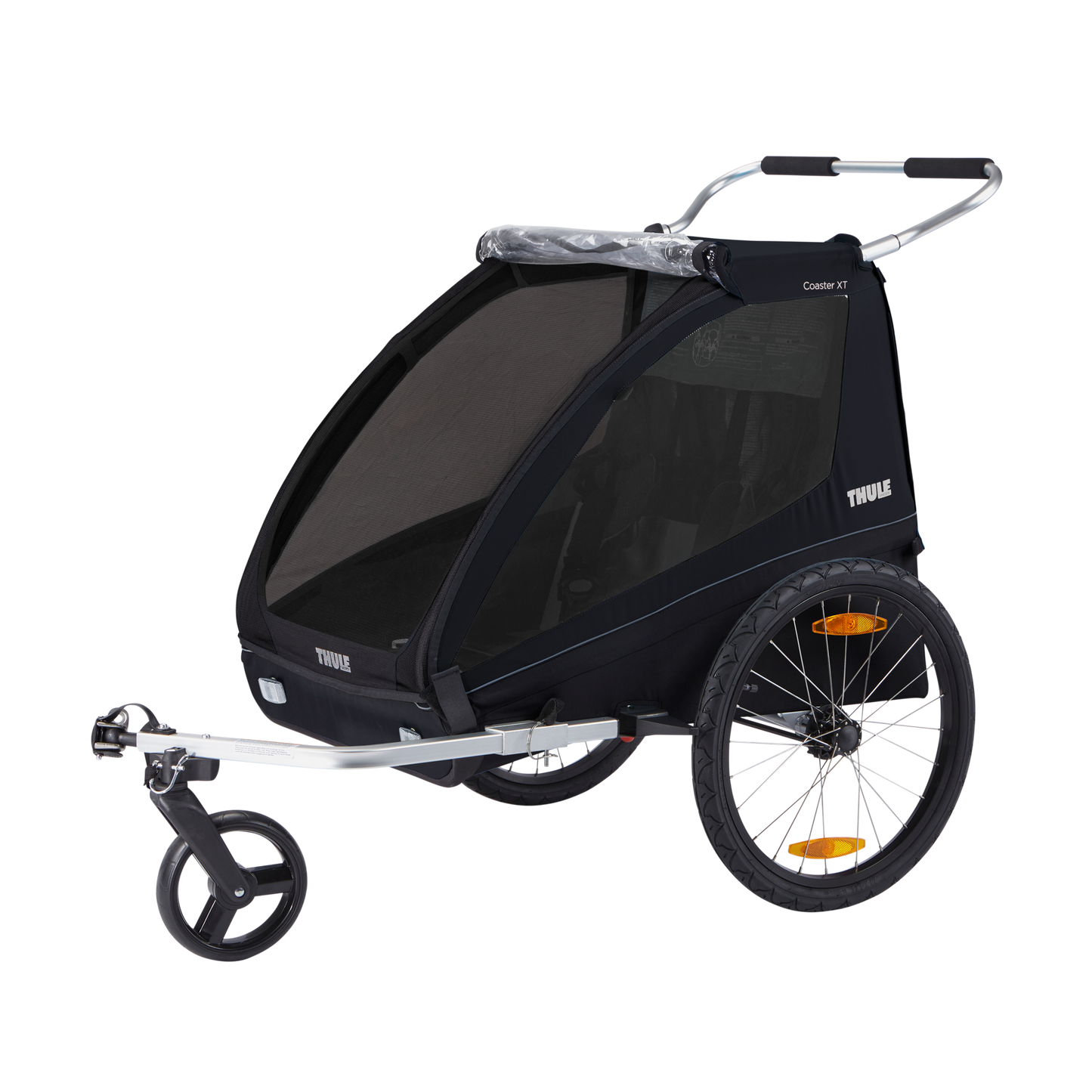 2-seat bike trailer black