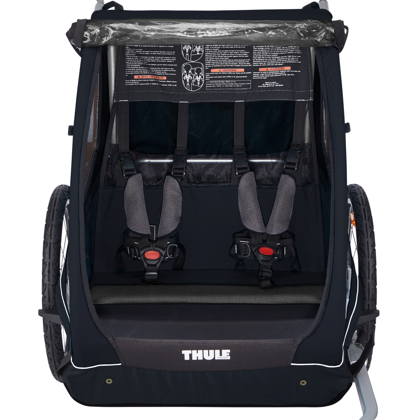 2-seat bike trailer black