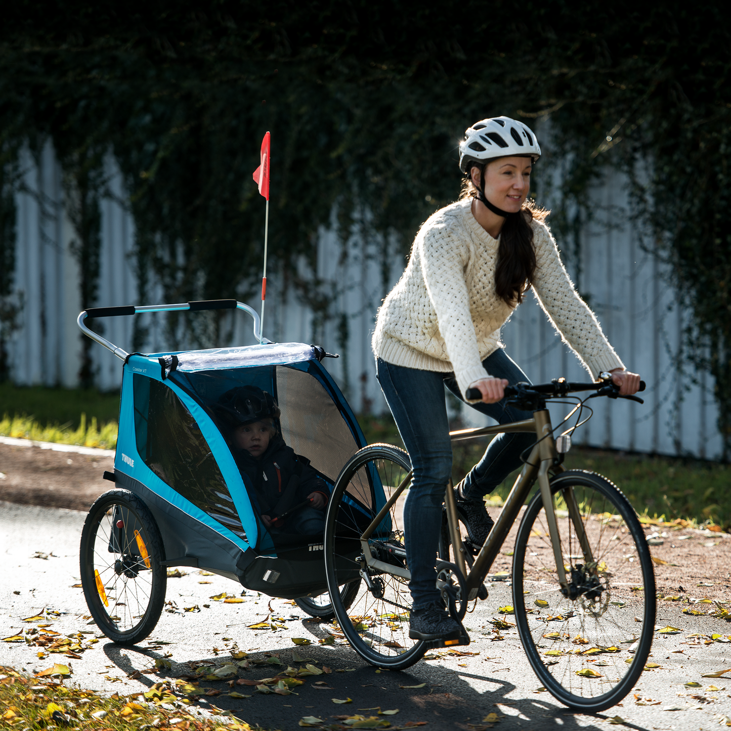 2-seat bike trailer black