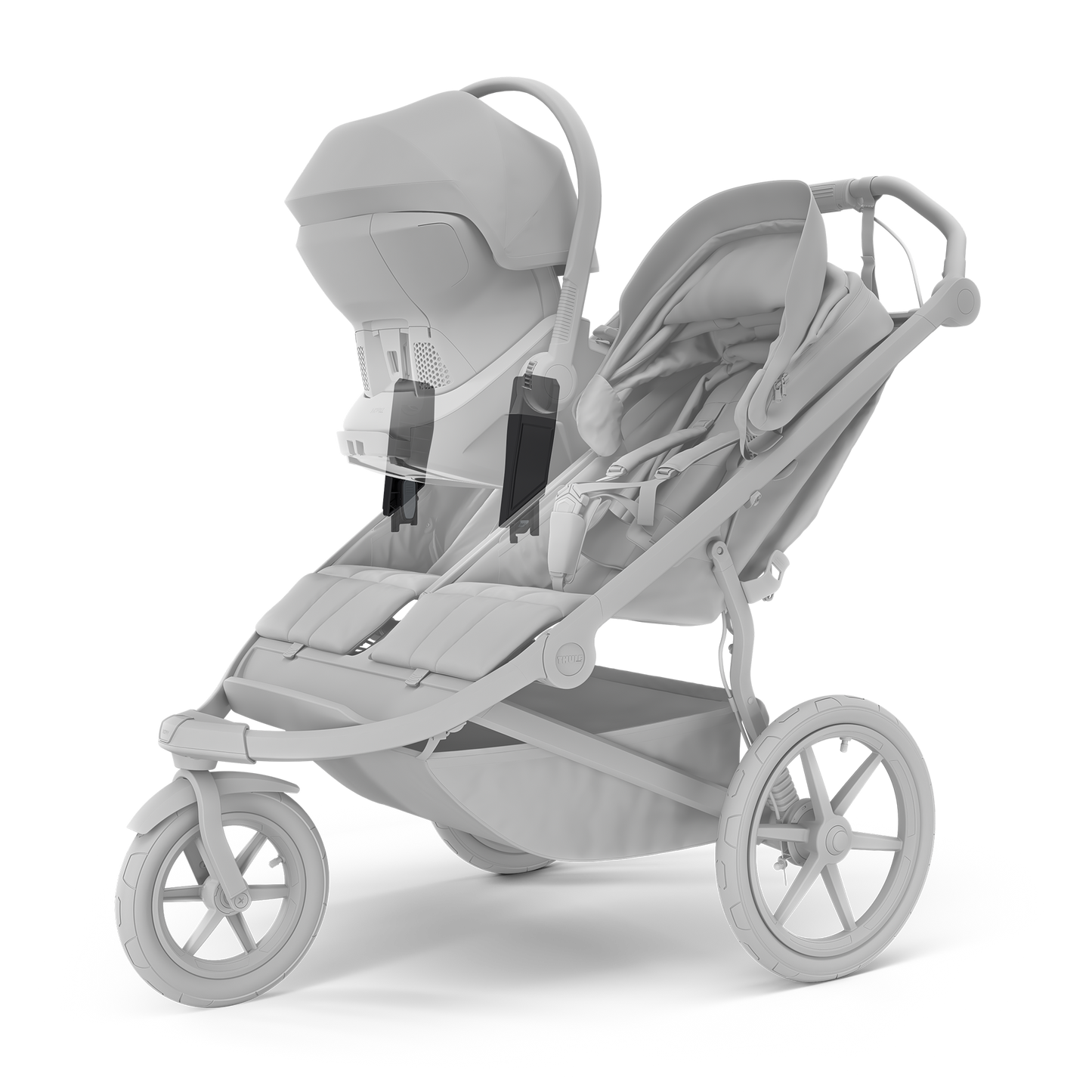 double all-terrain stroller Black