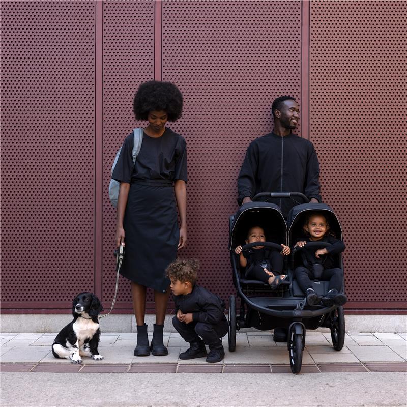 double all-terrain stroller Black