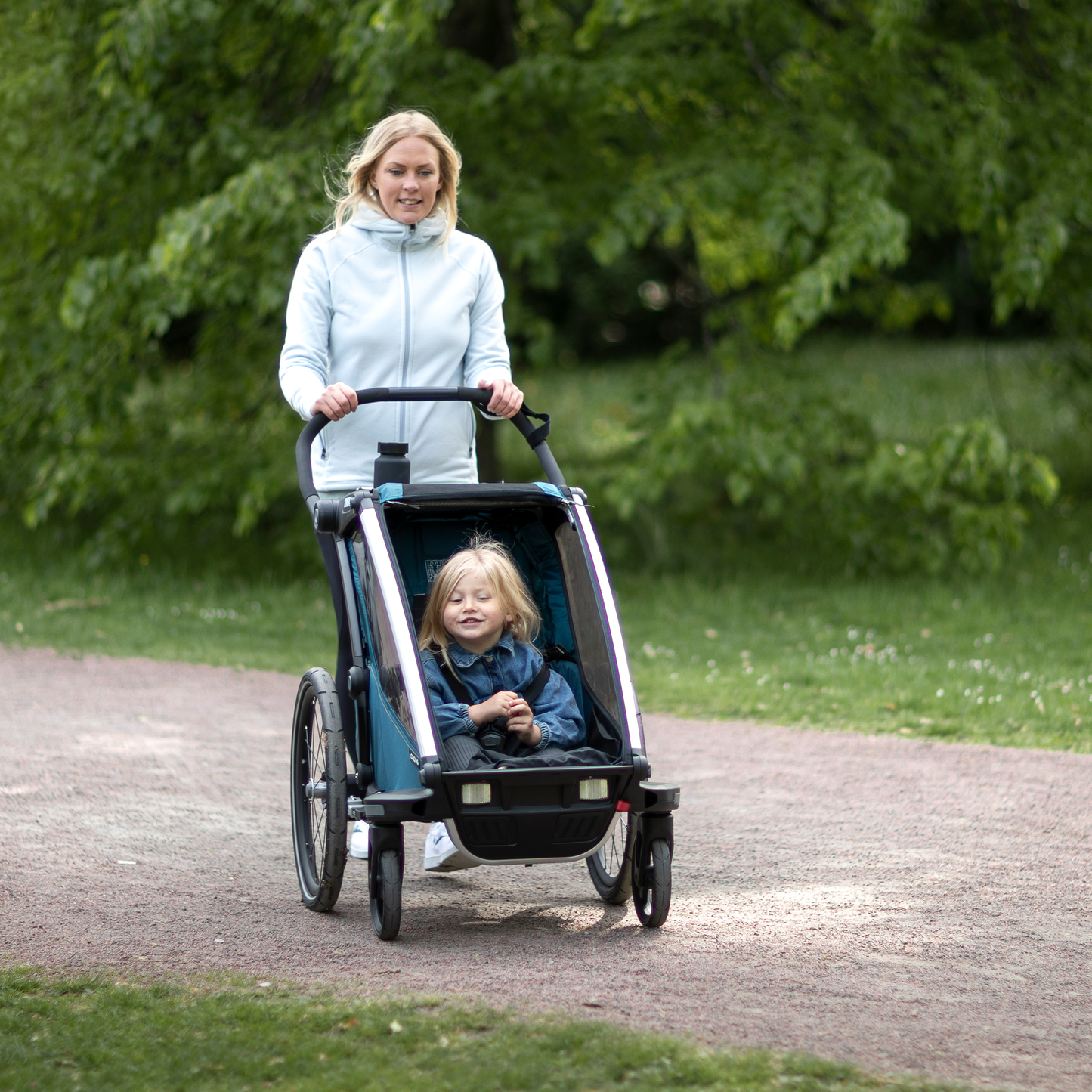 1-seat multisport bike trailer majolica blue