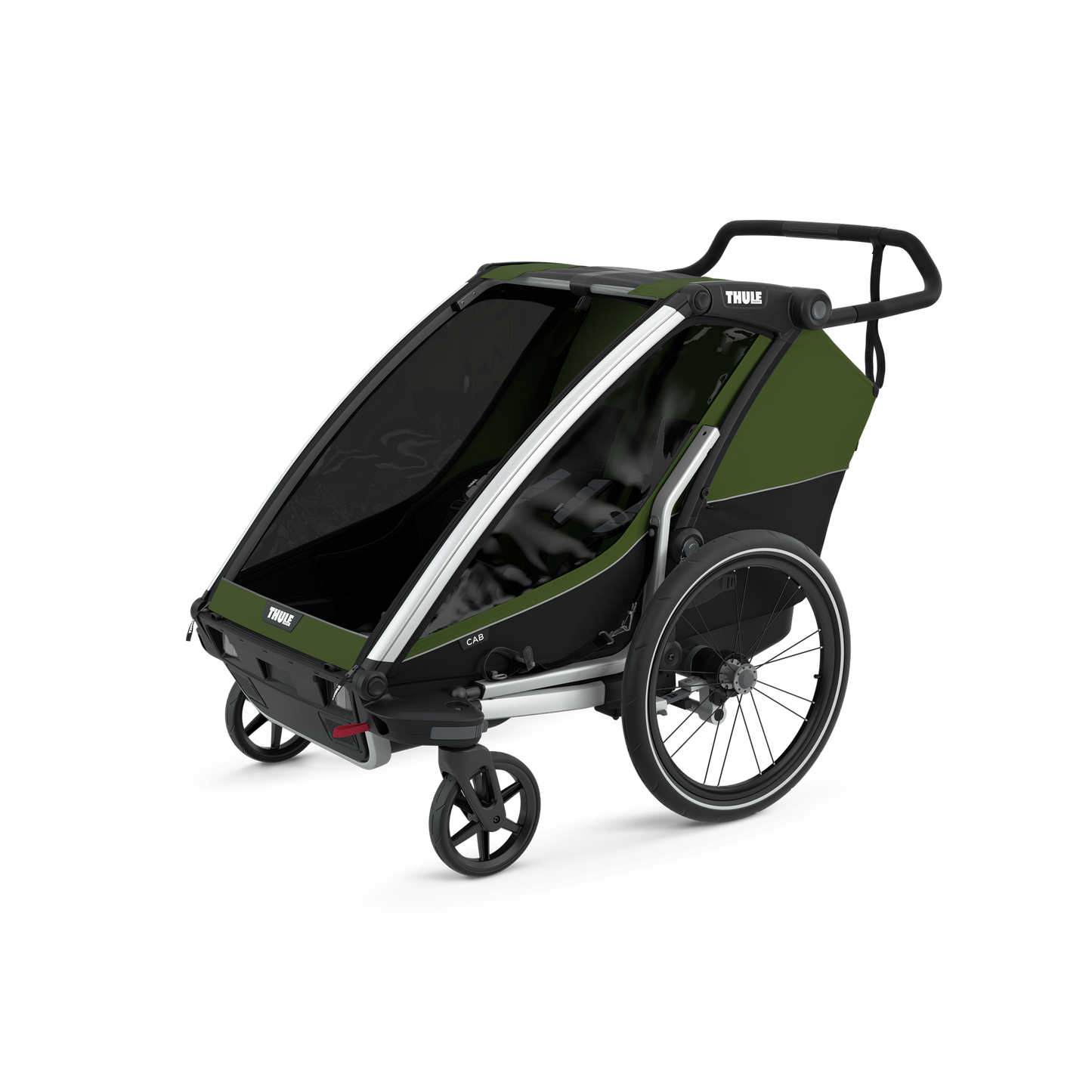 2-seat multisport bike trailer aluminium/cypress green