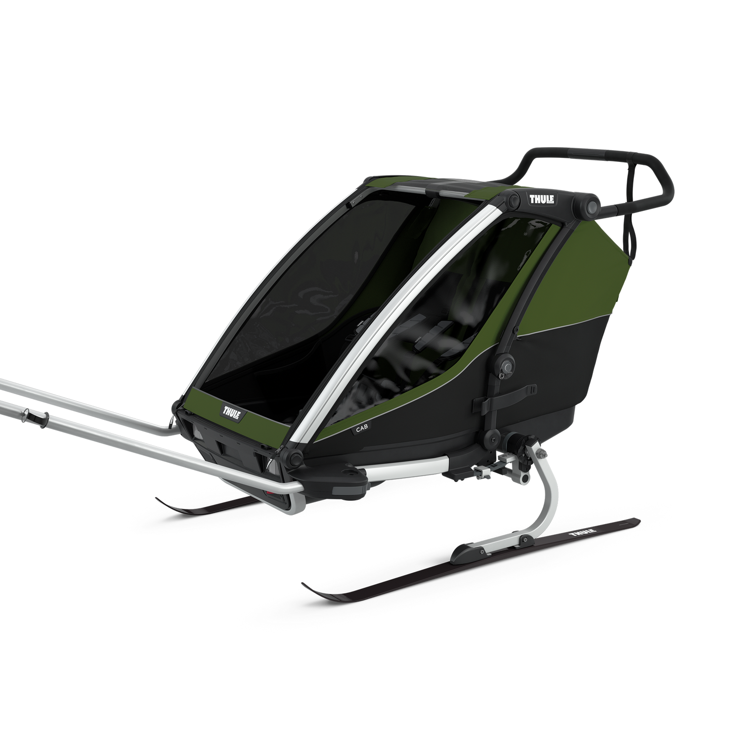 2-seat multisport bike trailer aluminium/cypress green