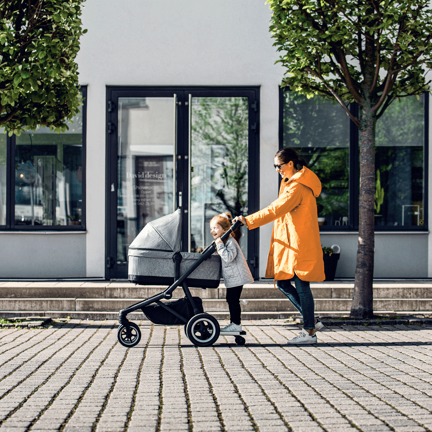 city stroller aluminium/gray melange