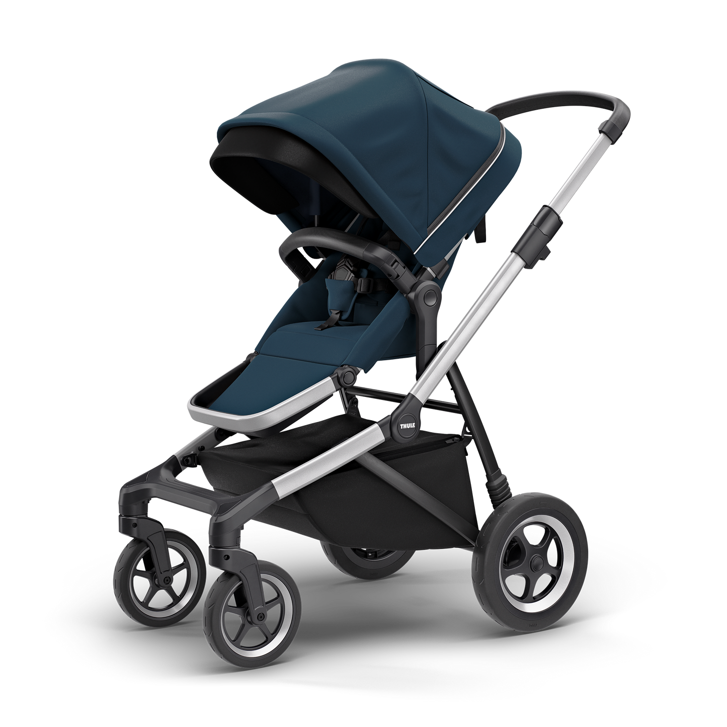 city stroller aluminium/navy blue
