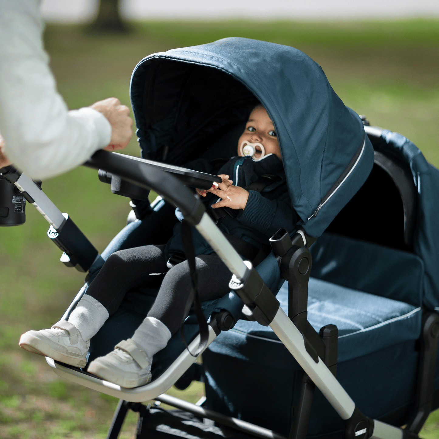 city stroller aluminium/gray melange with bassinet gray melange