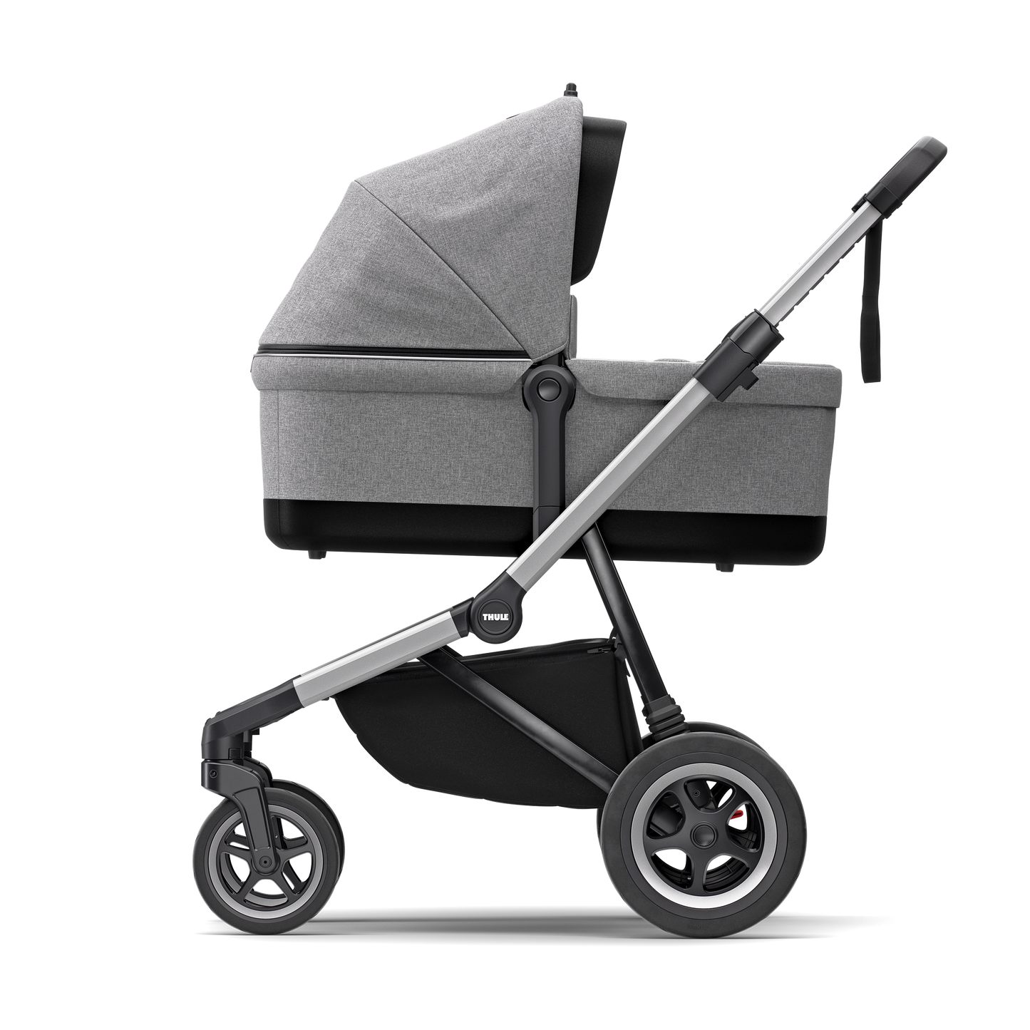 city stroller aluminium/gray melange with bassinet gray melange