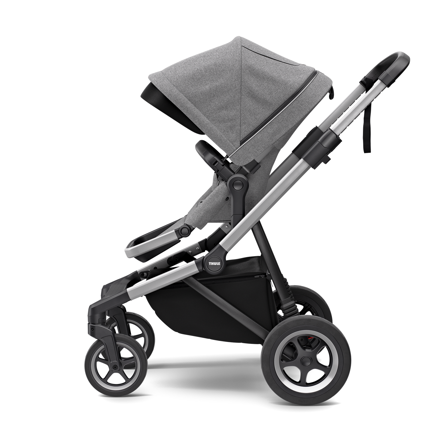 city stroller aluminium/gray melange with bassinet gray melange