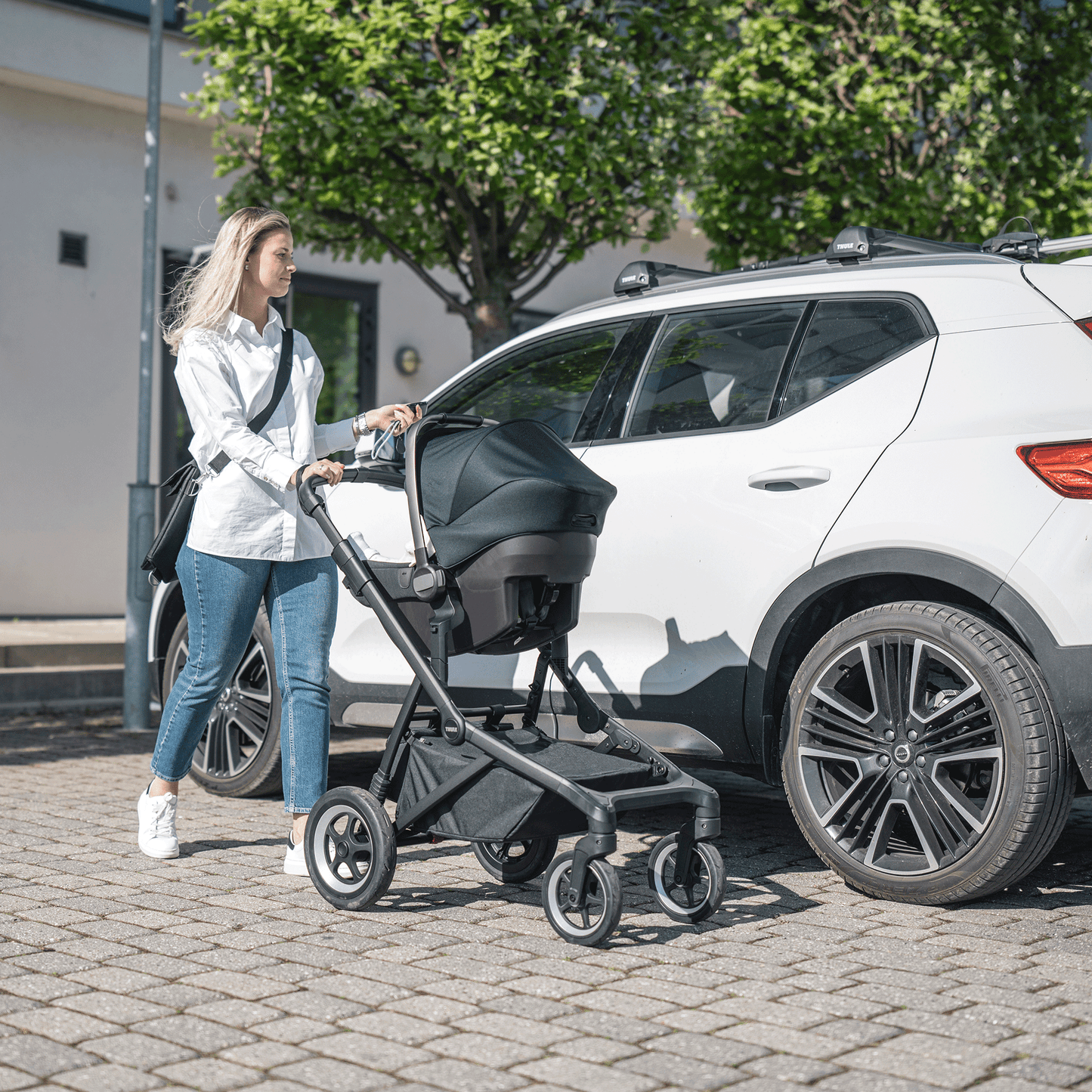city stroller aluminium/midnight black with bassinet midnight black