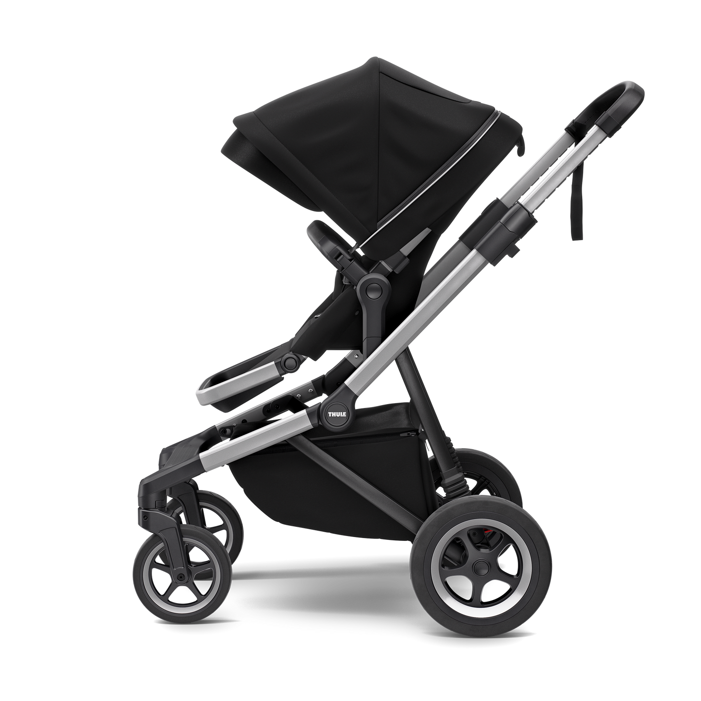 city stroller aluminium/midnight black with bassinet midnight black