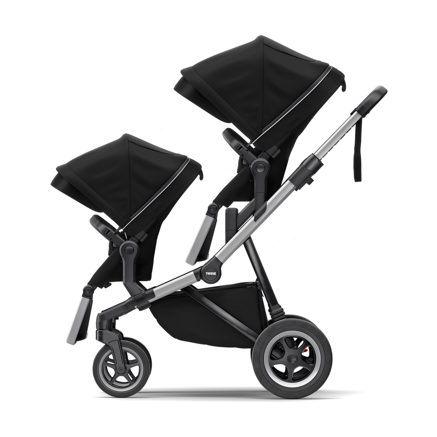 city stroller aluminium/midnight black with bassinet midnight black