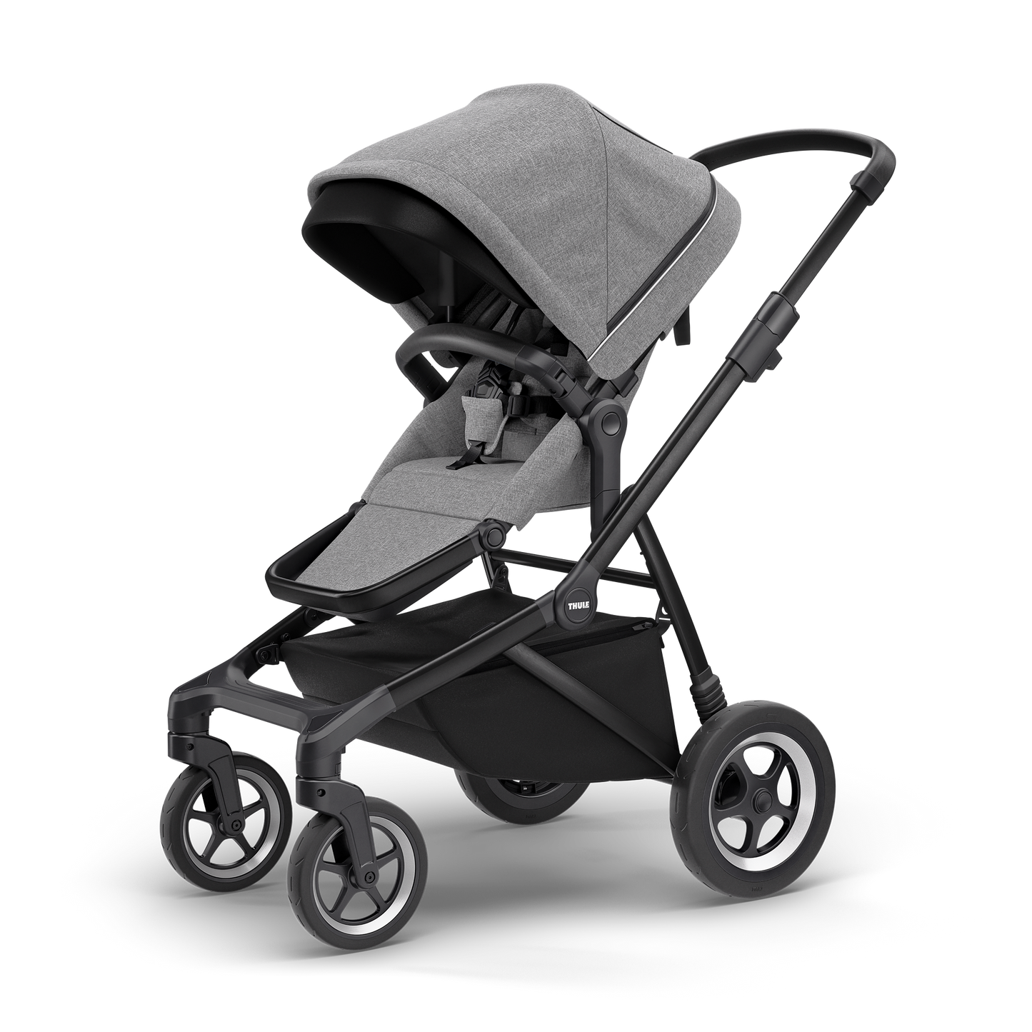city stroller gray melange on black