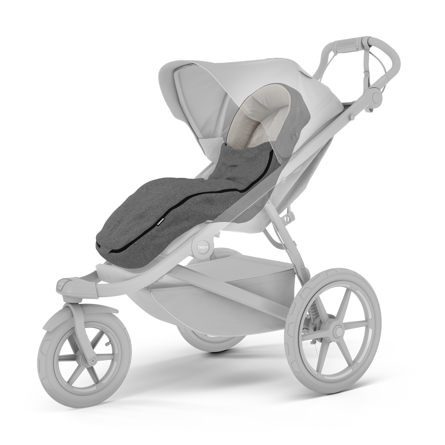 stroller footmuff gray melange