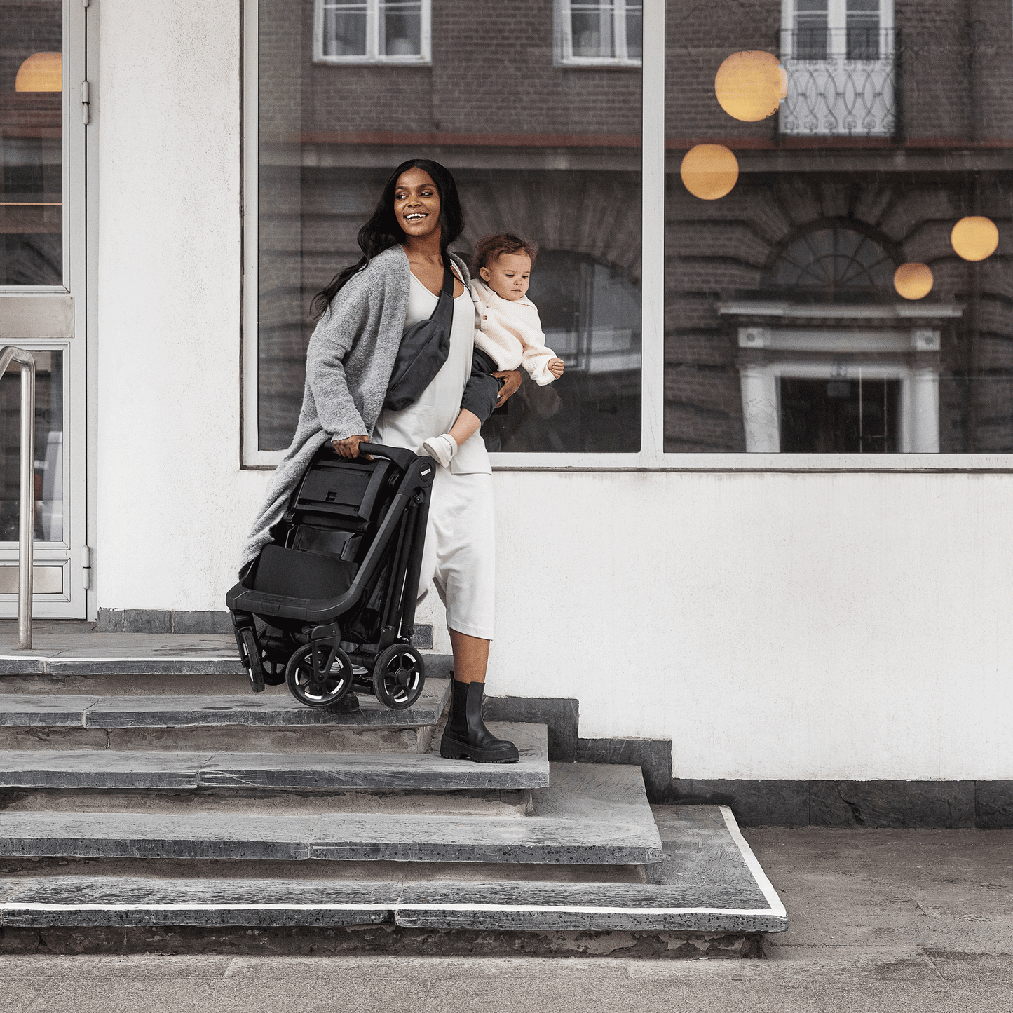 city stroller black on black