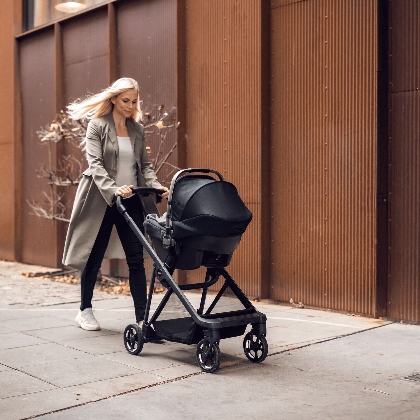 city stroller alaska blue on black