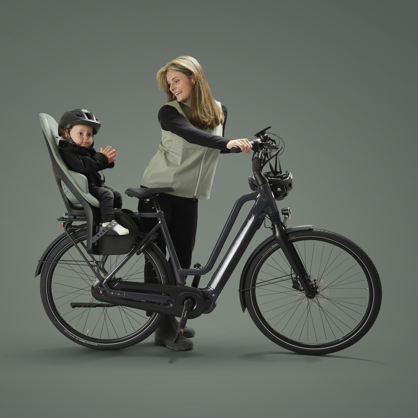 rack mounted child bike seat midnight black