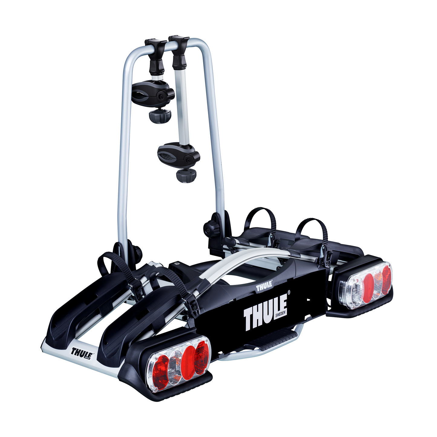 2-bike platform towbar bike rack 13-pin black/aluminium