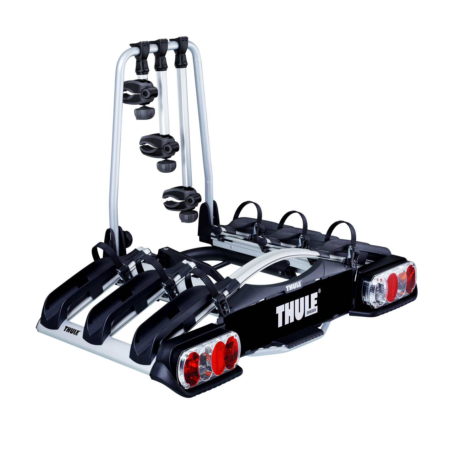 3-bike platform towbar bike rack 13-pin black/aluminium