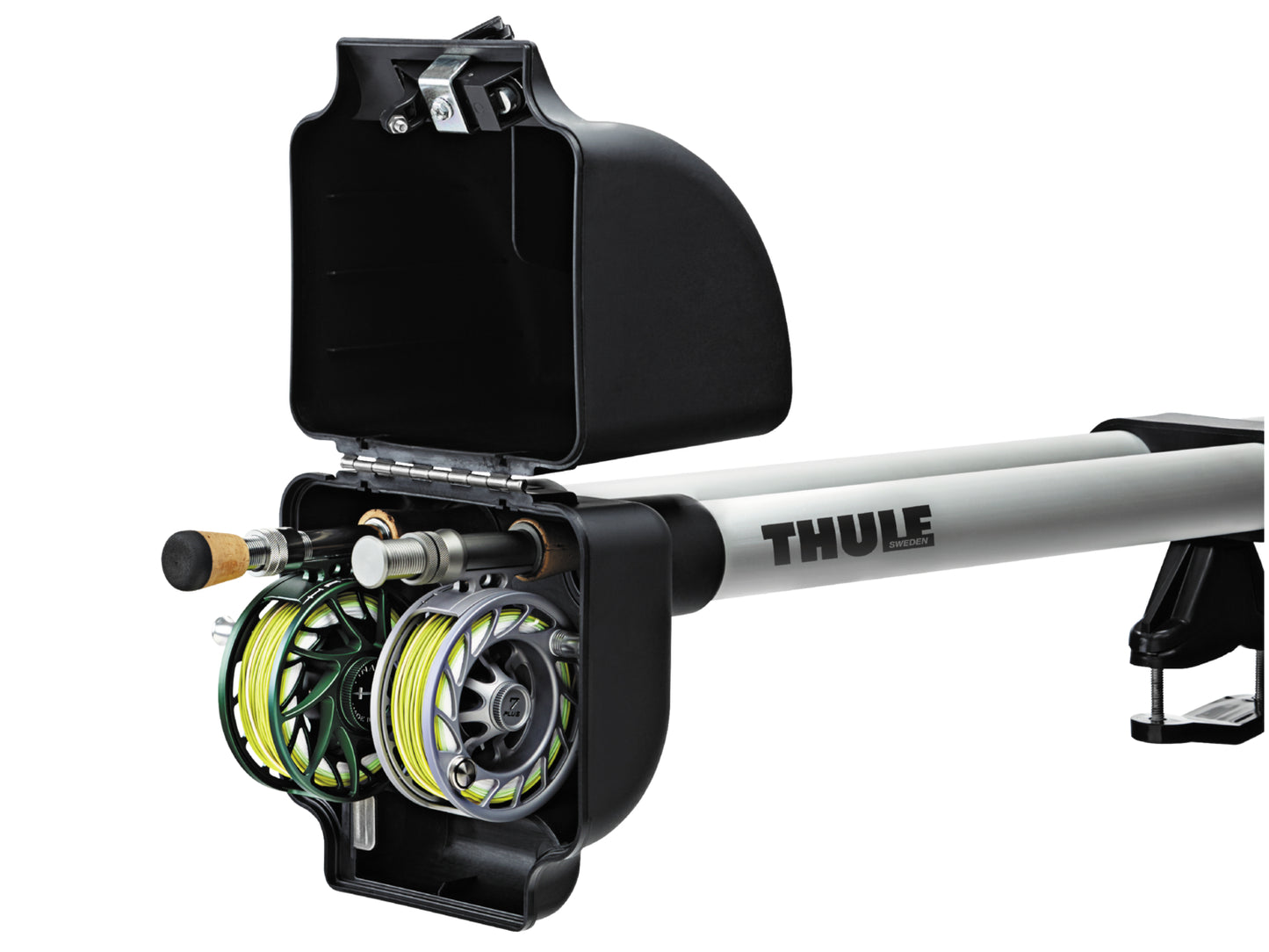 fly-fishing rod carrier 2-rod silver