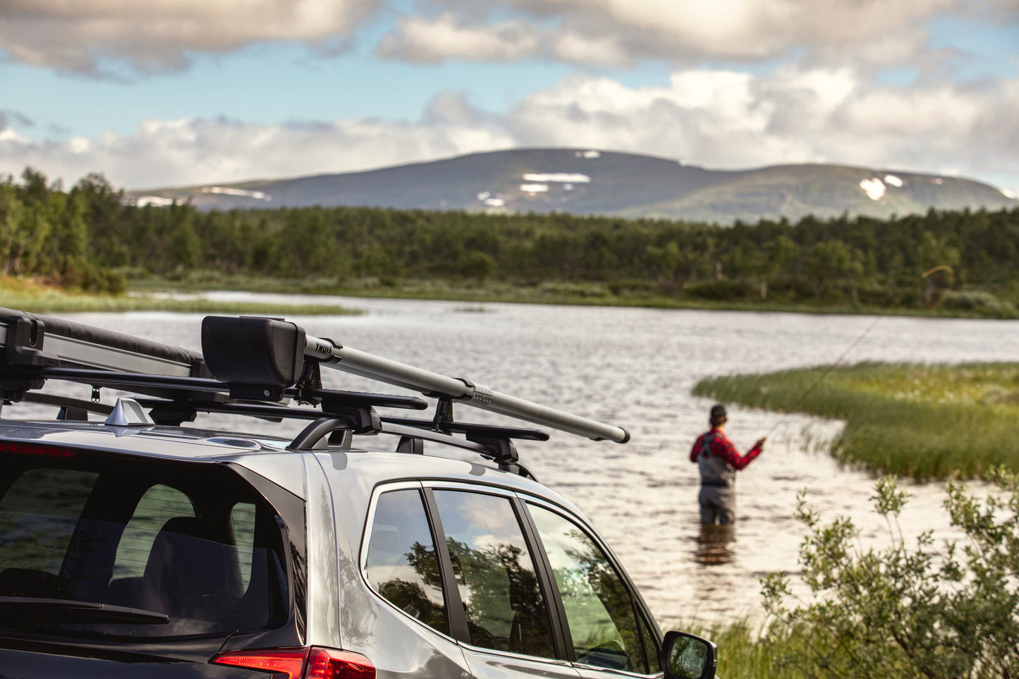 fly-fishing rod carrier 2-rod silver