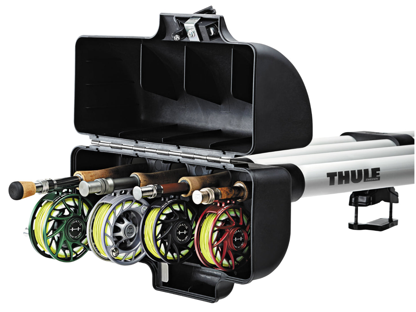fly-fishing rod carrier 4-rod silver