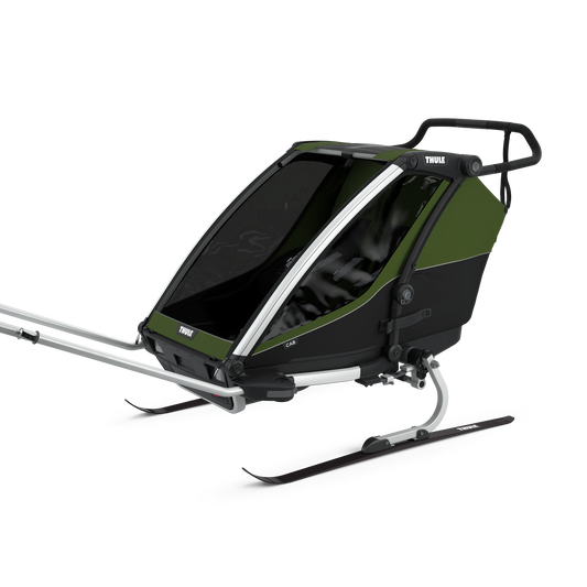 2-seat multisport bike trailer aluminium/cypress green