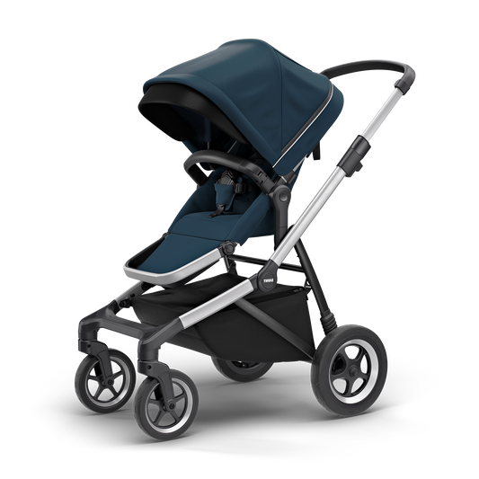 city stroller aluminium/navy blue
