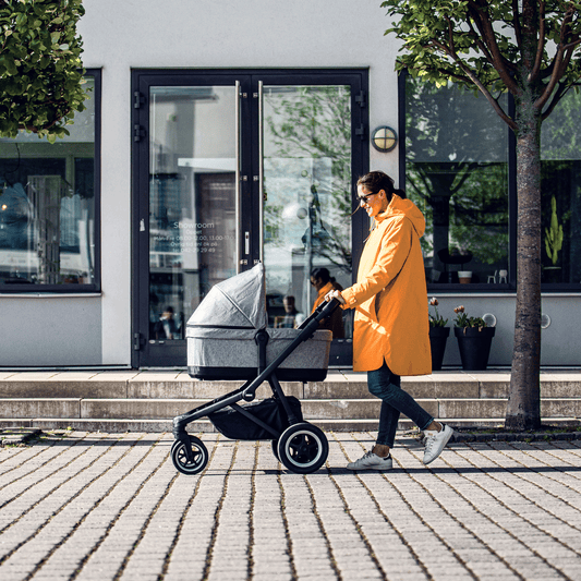 city stroller aluminium/gray melange with bassinet gray melange