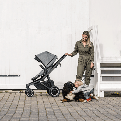 city stroller aluminium/midnight black with bassinet midnight black