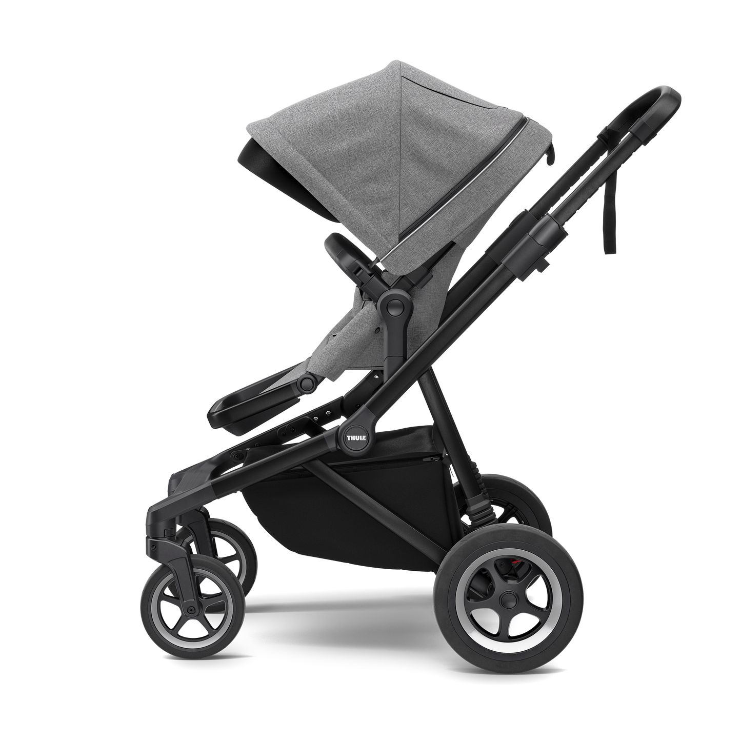 city stroller gray melange on black