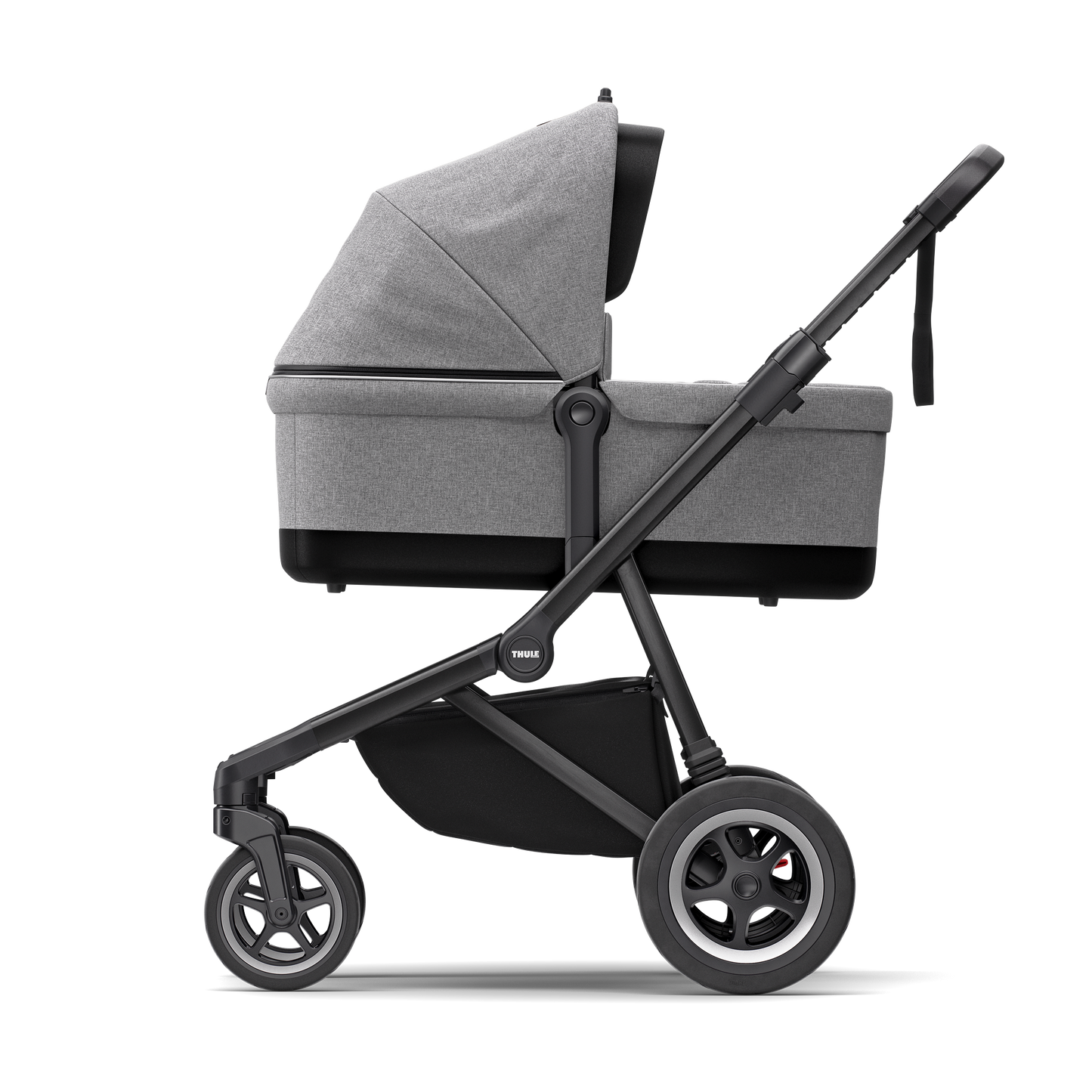 city stroller gray melange on black
