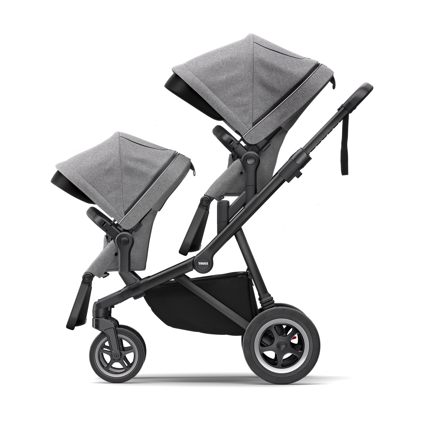city stroller gray melange on black