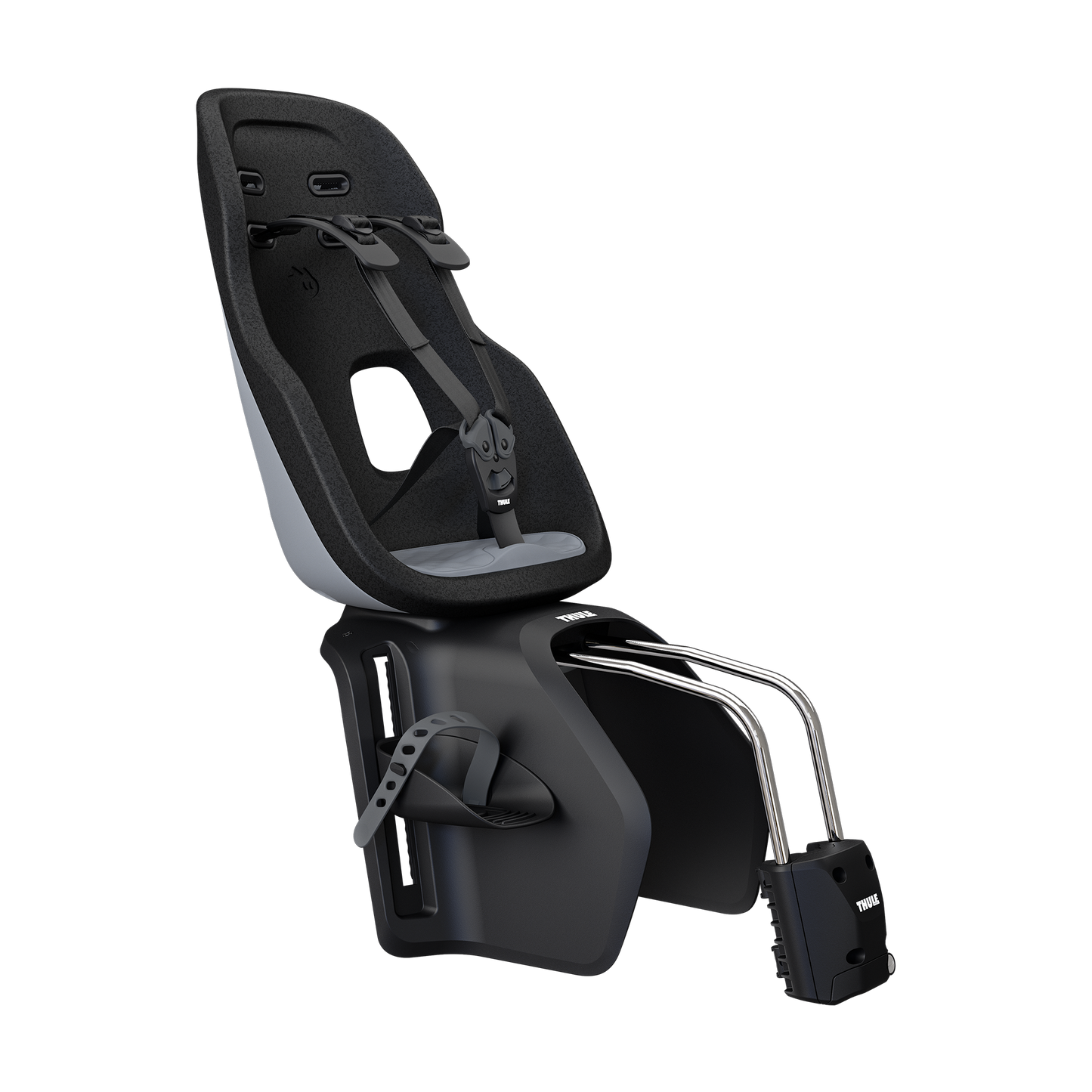 frame mount child bike seat monument gray