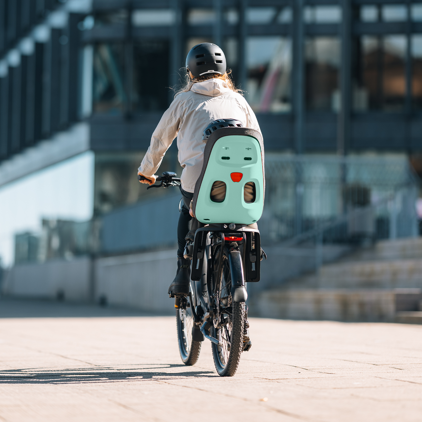 frame mount child bike seat monument gray