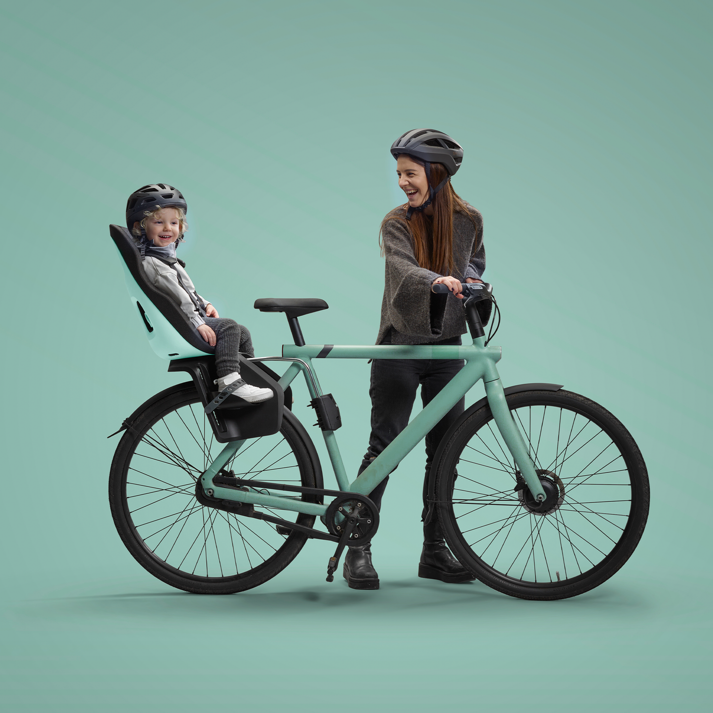 frame mount child bike seat monument gray