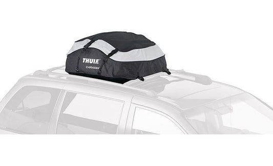 Spacious bag to organize loading in Thule carrier basket.